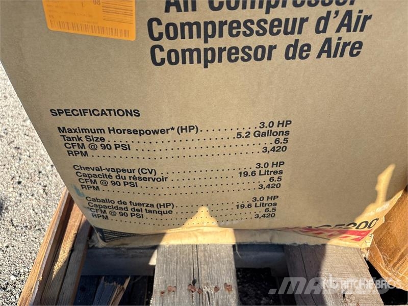 Quantity of (2) MAC5200 6.5 cfm Mobile 30 gal 3 HP Compressors