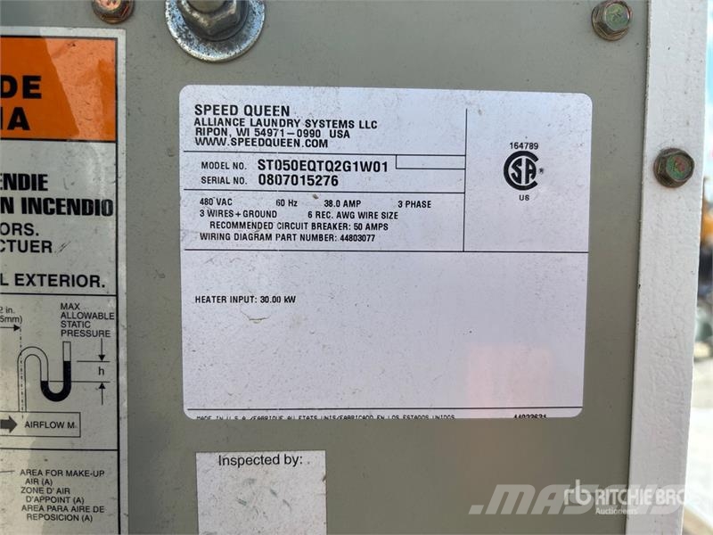 Quantity of (2) Speed Queen Clothes Washers (1) Dr Építőipar - Egyebek