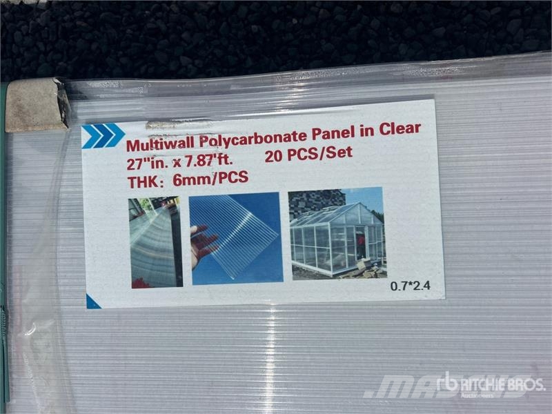 Quantity of (20) 27 in x 8 ft Multi-wall Polycarbo Pacēlāji, vinčas un materiālu lifti