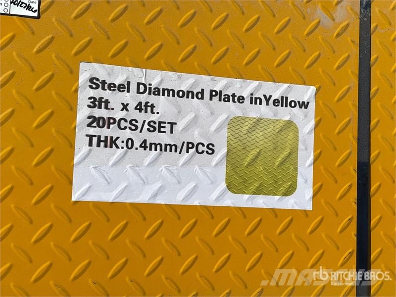 Quantity of (20) 3 ft x 4 ft Yellow Steel Diamond Csörlők, emelőberendezések és anyagmozgató liftek