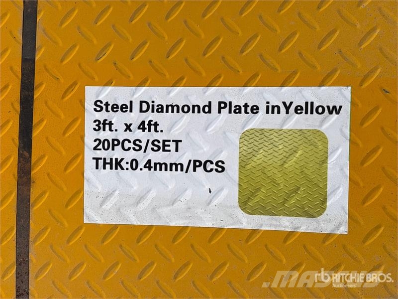 Quantity of (20) 3 ft x 4 ft Yellow Steel Diamond Csörlők, emelőberendezések és anyagmozgató liftek