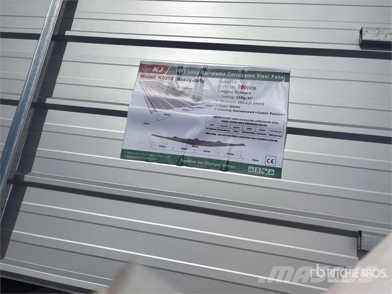 Quantity of (200) KJ K0310 Galvalume Corrugated S Verricelli, paranchi e sollevatori per materiali
