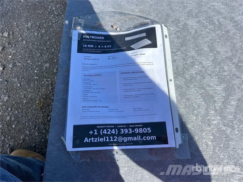 Quantity of (25) 4 ft x 8 ft LDPE 18mm Plastic She Outros componentes