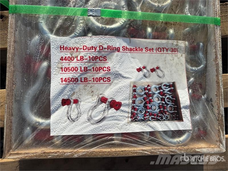  Quantity of (30) Heavy-Duty D-Ring Shackle (Unused أجزاء ومعدات رافعات