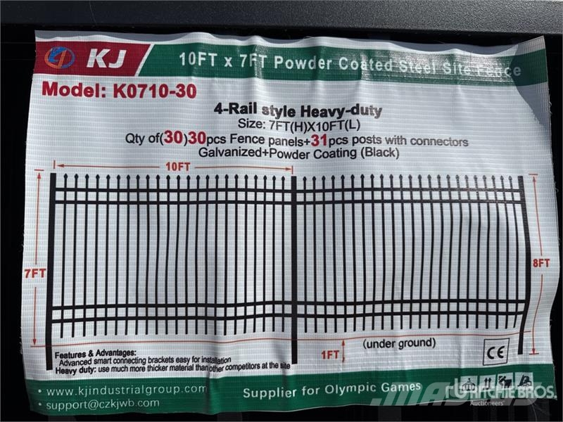 Quantity of (30) KJ K0710-30 10 ft x 7 ft Powder C Zäune und Zubehör
