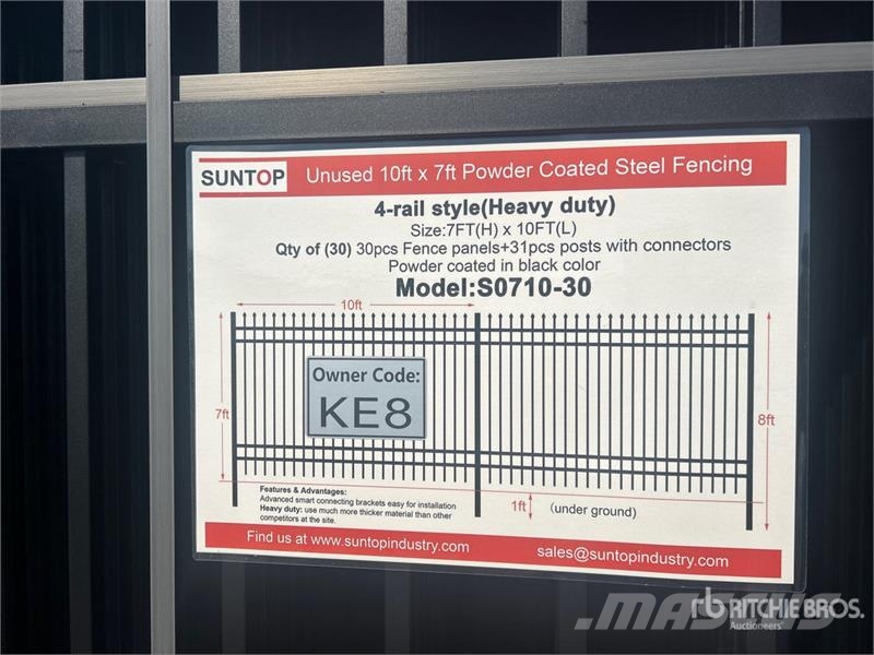  Quantity of (30)  SUNTOP S0710-30 10 ft x 7 ft Pow Oprema za ograje