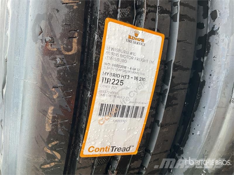 Quantity of (4) 11R22.5 New Recapped Tires Гуми