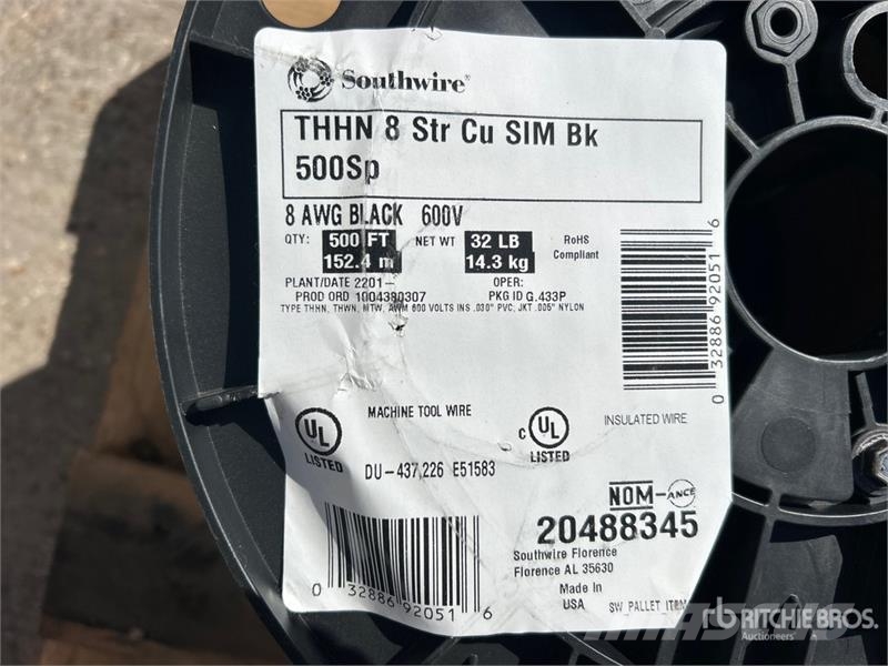 Quantity of (4) Southwire 8AWG Spools of 8 AWG Cop Távvezeték eszközök