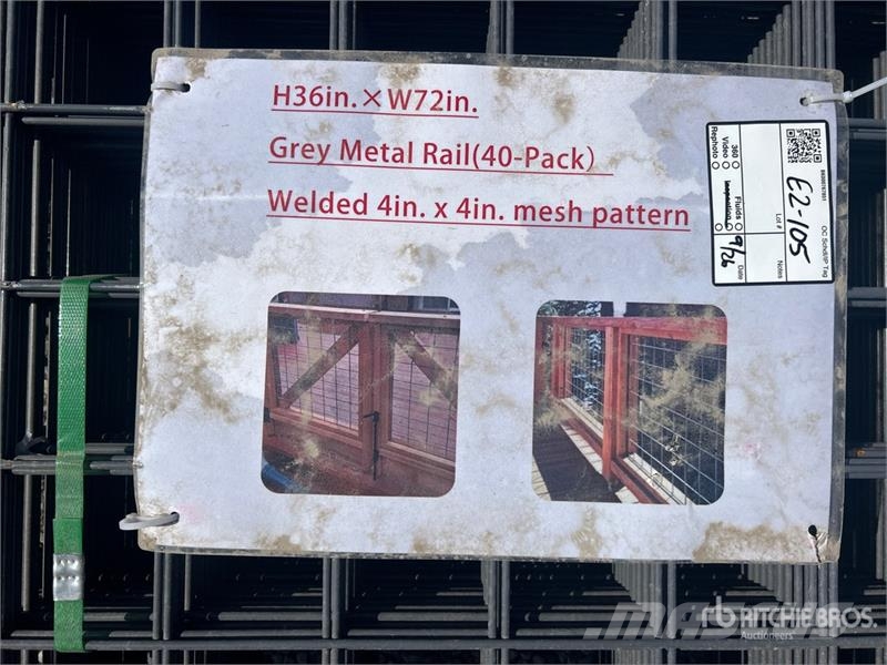 Quantity of (40) 3 ft x 6 ft Gray Metal Rail Panel Vintsid, telfrid ja materjaliliftid