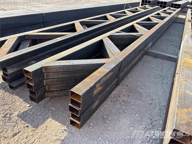 Quantity of (5) 18 in x 20 ft Metal Trusses (Unuse Other components