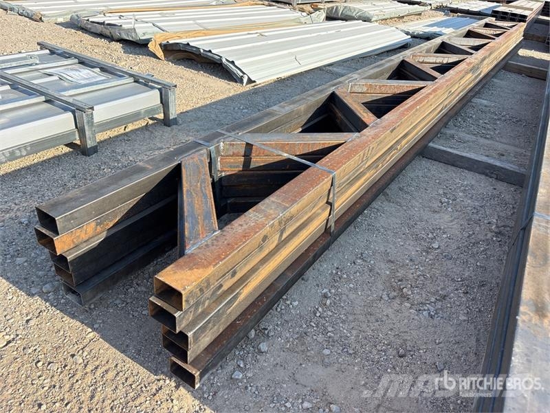 Quantity of (5) 18 in x 20 ft Metal Trusses (Unuse Other components