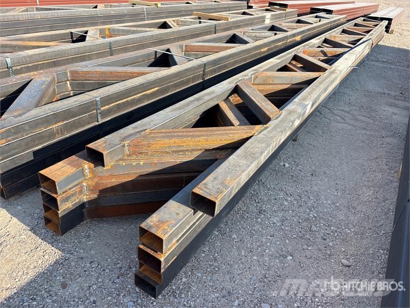 Quantity of (5) 18 in x 20 ft Metal Trusses (Unuse Other components