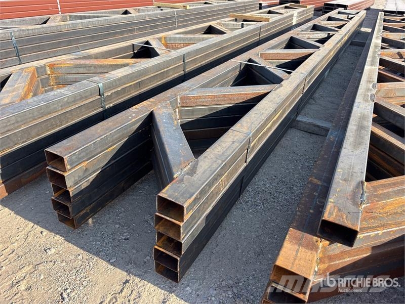 Quantity of (5) 18 in x 20 ft Metal Trusses (Unuse Other components