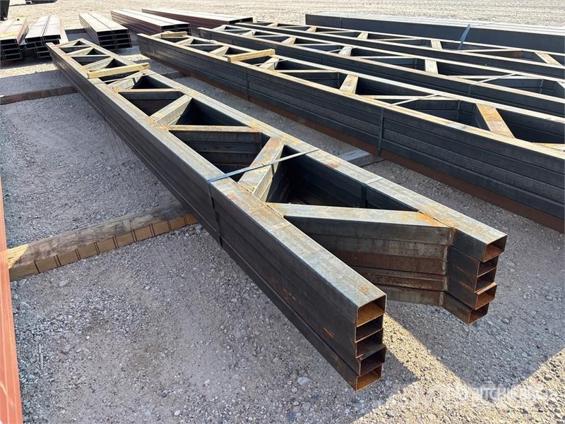 Quantity of (5) 18 in x 20 ft Metal Trusses (Unuse Other components