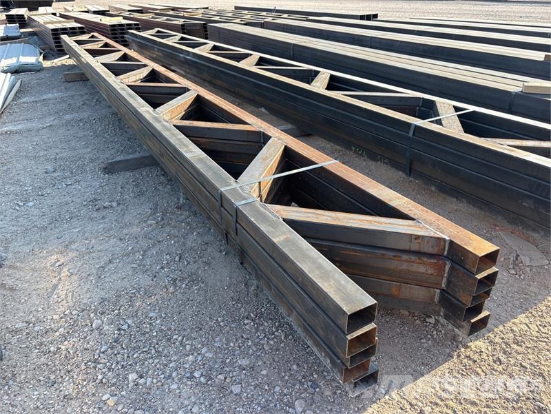 Quantity of (5) 18 in x 20 ft Metal Trusses (Unuse Other components
