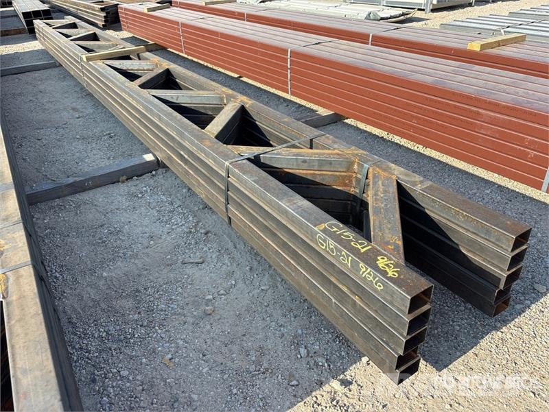 Quantity of (5) 18 in x 20 ft Metal Trusses (Unuse Other components