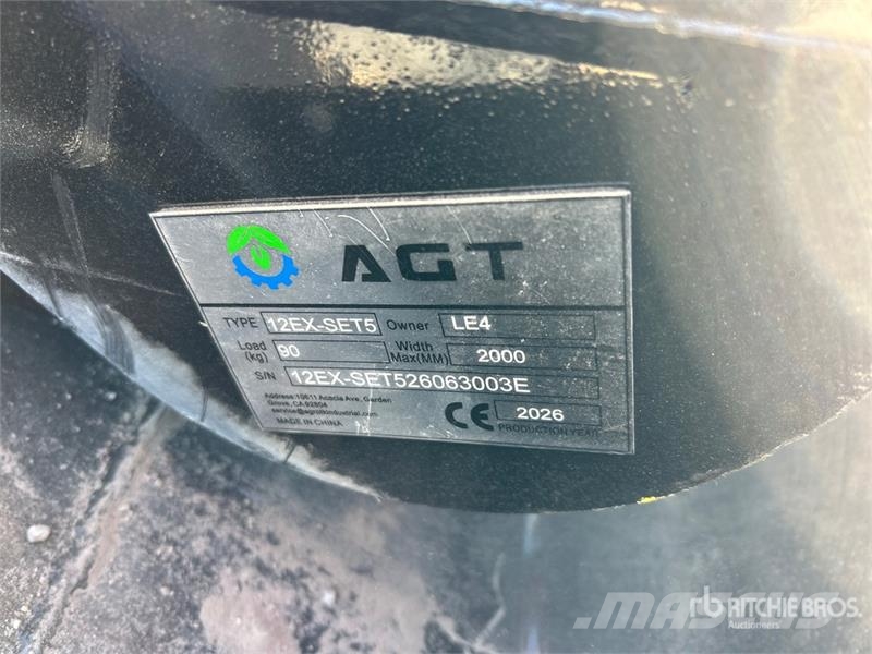 Quantity of (5) AGT 12EX-SET5 Mini Excavator Atta Outros componentes