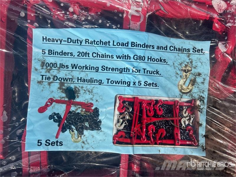 Quantity of (5) Sets of 20 ft Heavy Duty Chain Set Other components