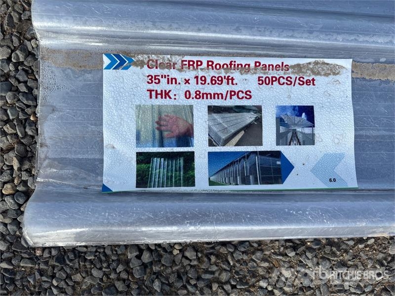 Quantity of (50) 3 ft x 20 ft Corrugated Polycarbo Csörlők, emelőberendezések és anyagmozgató liftek