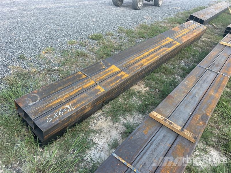 Quantity of (6) 6 in x 6 in x 15 ft Square Tubing Other components
