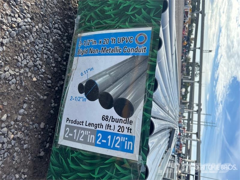 Quantity of (68) 2.48 in x 20 ft Grey UPVC Rigid N Csörlők, emelőberendezések és anyagmozgató liftek