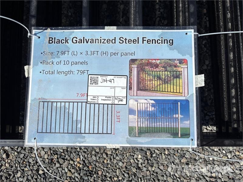  Quantity of 7.9 ft x 3.3 ft Black Galvanized Steel Otra maquinaria agrícola