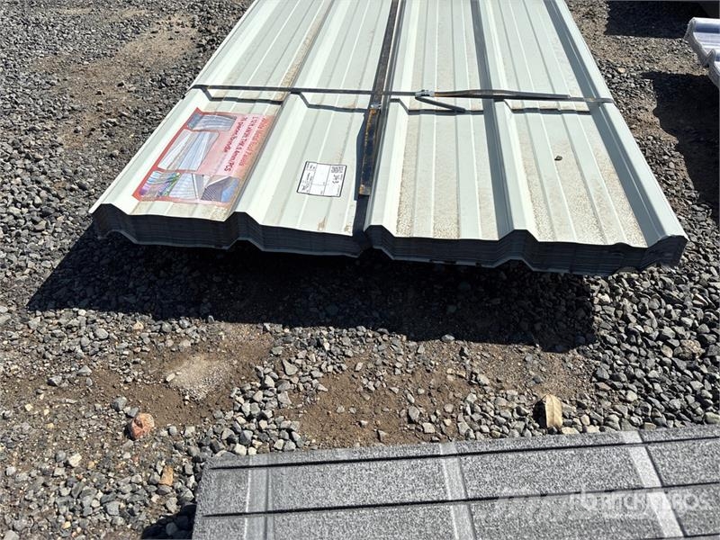 Quantity of (70) 12 ft x 3 ft White Metal Roof Pan Vintsid, telfrid ja materjaliliftid