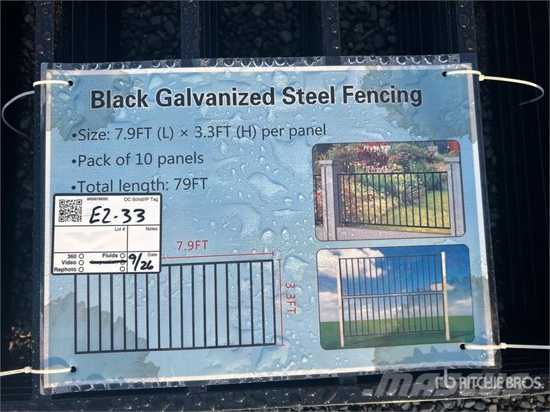 Quantity of 8 ft x 3 ft 3 in Galvanized Fencing Fencing equipment