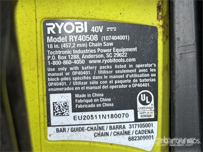Quantity of (8) Ryobi 18 in Chain Saw Motosierras y desbrozadoras