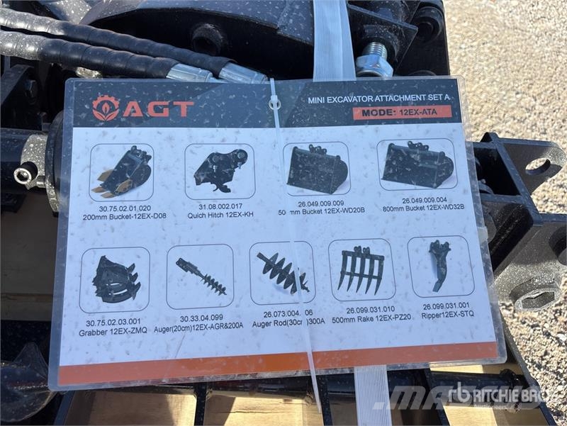Quantity of (9) AGT 12EX-ATA Mini Excavator Attac Other components