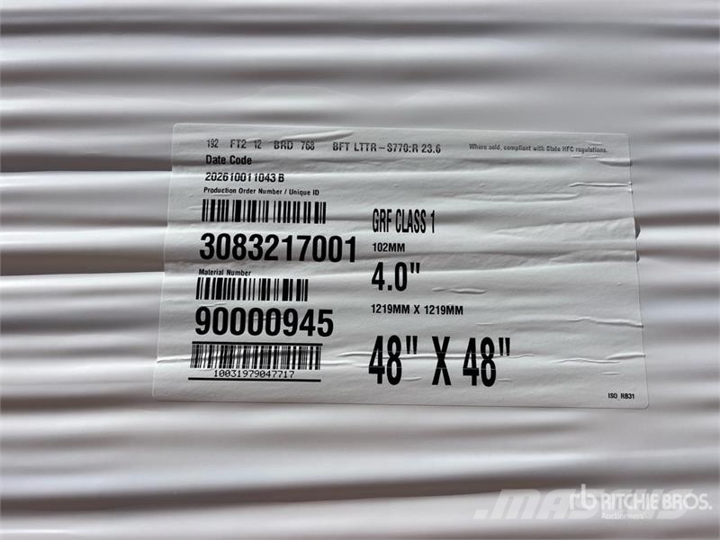  Quantity of 96 in x 48 in Polyiso Insulation 윈치, 호이스트 및 자재 리프트