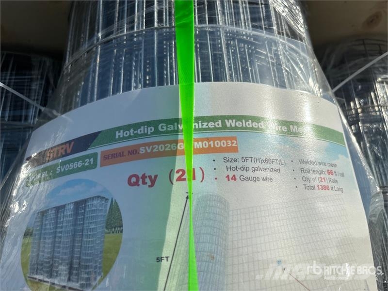  Quantity of  STARVOX SV0566-21 66 ft x 5 ft Hot-di Fencing equipment