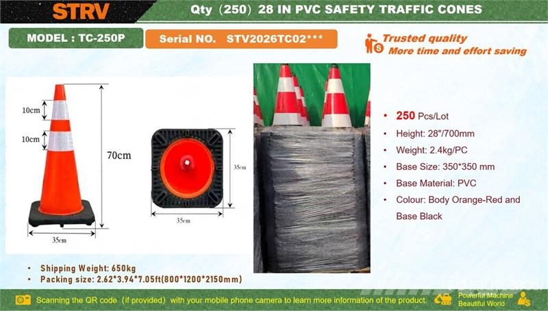 Quantity of STARVOX TC-250P 28 in PVC Safety Traf Csőfektető dózerek