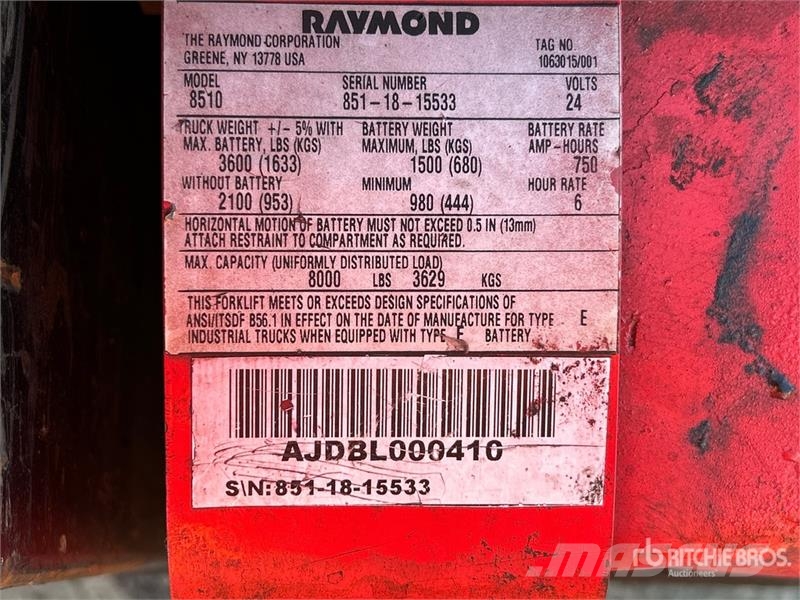 Raymond 8510 8000 lb Electric Rider Pallet Jack Hand pallet truck