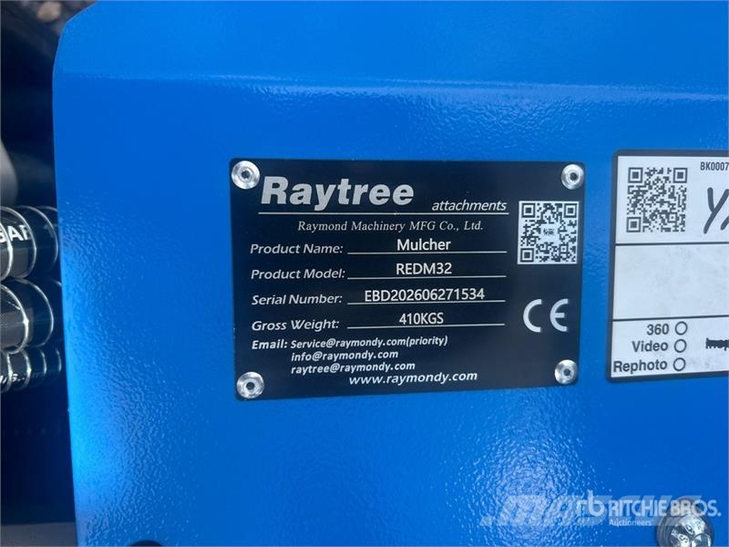  Raytree REDM32 32 in Excavator Drum Mulcher - Fits Other components