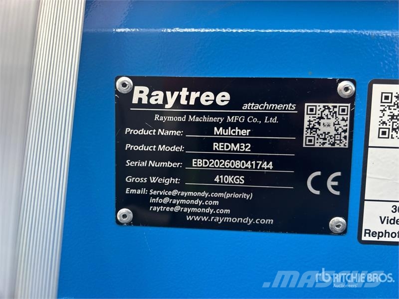 Raytree REDM32 32 in Excavator Drum Mulcher - Fits その他部品