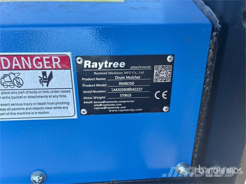 Raytree RMBD50 50 in Drum Skid Steer Mulcher (Unus Buskryddere / Grenknusere