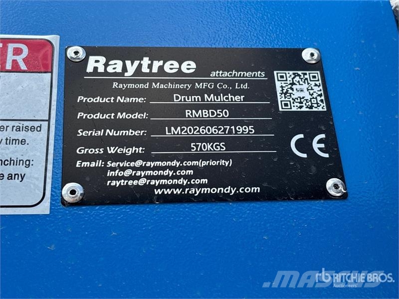 Raytree RMBD50 50 in Drum Skid Steer Mulcher (Unus Forestry mulchers