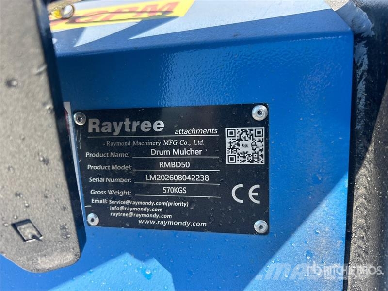 Raytree RMBD50 50 in Drum Skid Steer Mulcher (Unus Buskryddere / Grenknusere
