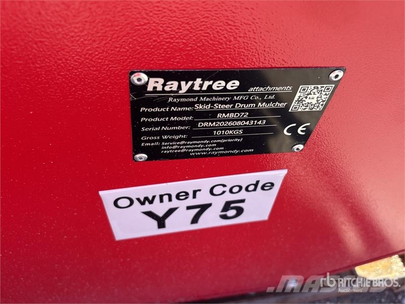 Raytree RMBD72 72 in Drum Skid Steer Mulcher (Unus Lesní mulčovače