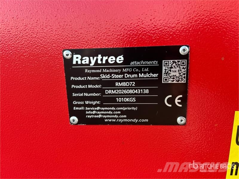  Raytree RMBD72 72 in Drum Skid Steer Mulcher (Unus Šumski mulčeri