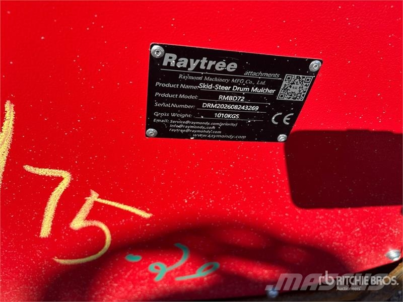  Raytree RMBD72 72 in Drum Skid Steer Mulcher (Unus Metsä murskaimet