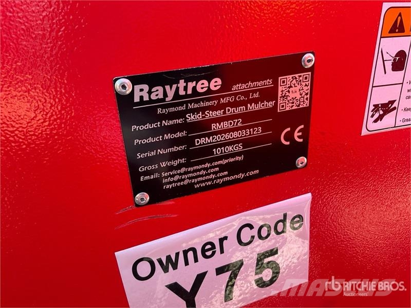 Raytree RMBD72 72 in Drum Skid Steer Mulcher (Unus Forstmulcher
