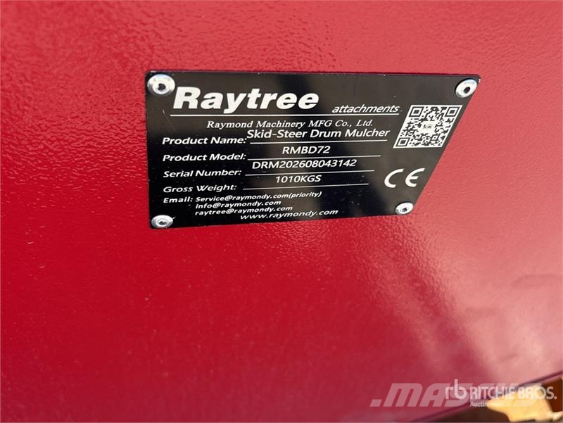 Raytree RMBD72 72 in Drum Skid Steer Mulcher (Unus Lesní mulčovače