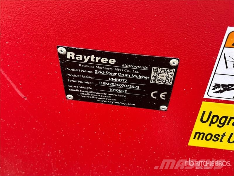 Raytree RMBD72 72 in Drum Skid Steer Mulcher (Unus Stobbenfreesmachines