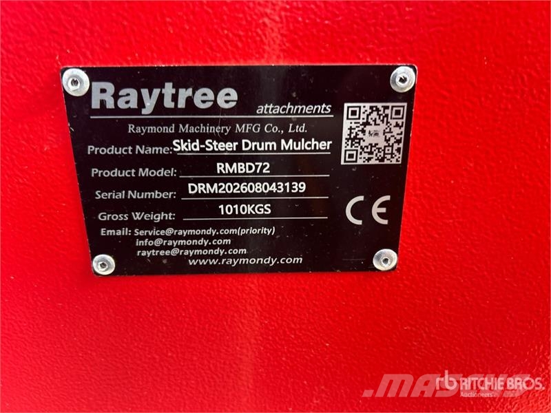  Raytree RMBD72 72 in Drum Skid Steer Mulcher (Unus Šumski mulčeri