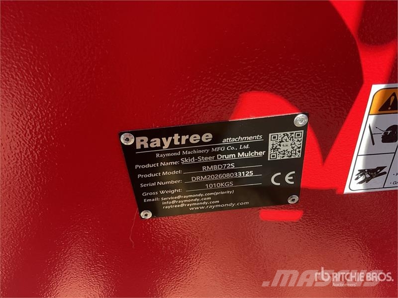  Raytree RMBD72S 72 in Drum Skid Steer Mulcher (Unu Forstmulcher