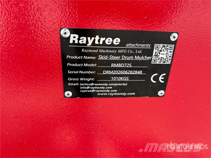Raytree RMBD72S 72 in Drum Skid Steer Mulcher (Unu Forestry mulchers