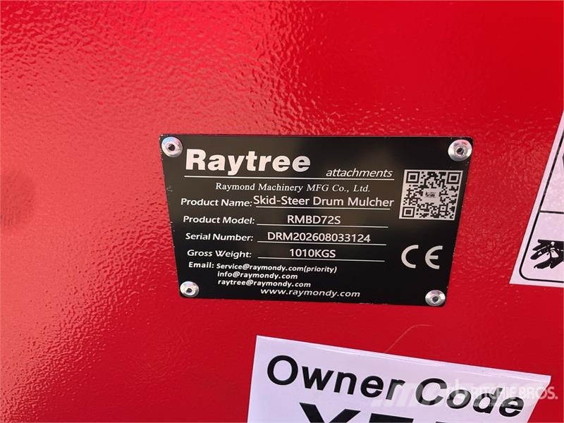 Raytree RMBD72S 72 in Drum Skid Steer Mulcher (Unu Forstmulcher
