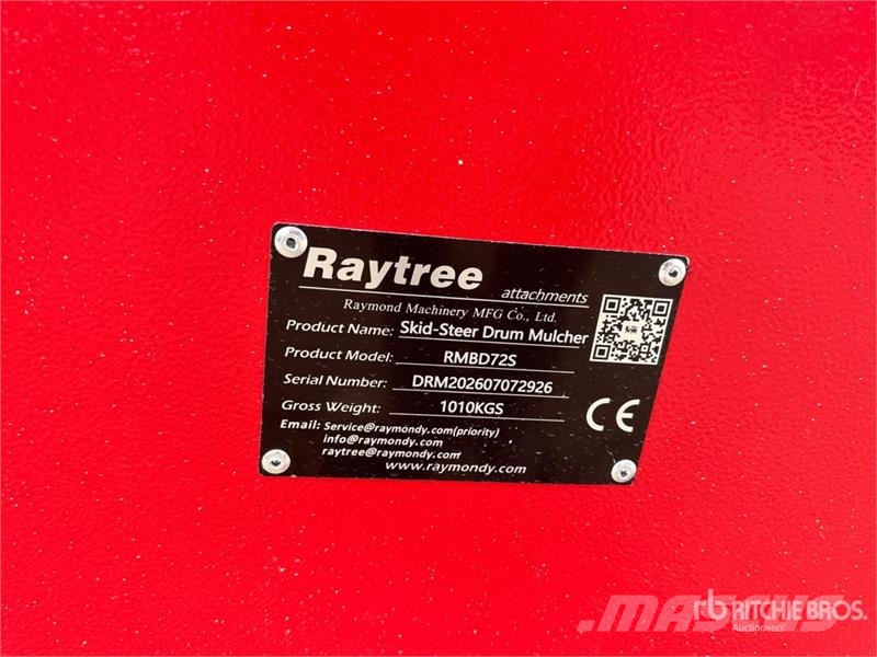  Raytree RMBD72S 72 in Drum Skid Steer Mulcher (Unu Stobbenfreesmachines